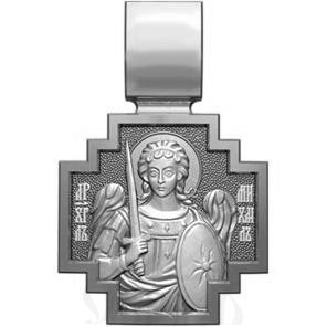 нательная икона св. благоверный князь олег брянский, серебро 925 проба с платинированием (арт. 06.081р)